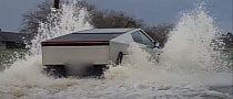 Will It Sink or Will It Float? A Tesla Cybertruck With Wade Mode on Drives Through Water