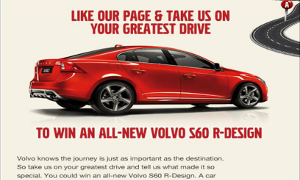 Win a Volvo S60 R-Design in Inside Volvo UK Facebook Giveaway