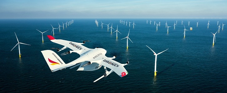 Wingcopter 198 drone to deliver spare parts for offshore wind farms
