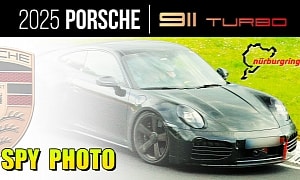 Wingless 2025 Porsche 911 Turbo Prototype Spied Testing, Hearsay Suggests RWD and a Manual