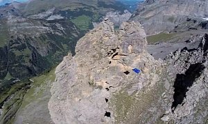 Wingsuit Daredevil Flies through 9-Foot Mountain Cave and It’s Amazing