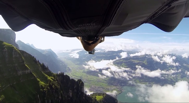Wingsuiter Flying over Mountains in Switzerland Makes You Dream