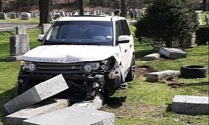 Woman Crashes Eight Headstones While Practicing Her Driving Skills, She's Not Very Lucky