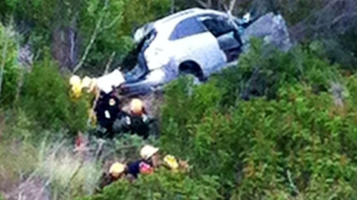 Lexus RX 300 Feet Down into Malibu Canyon crash