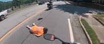 Woman Falls Off Motorcycle, Rider Doesn’t Even Notice