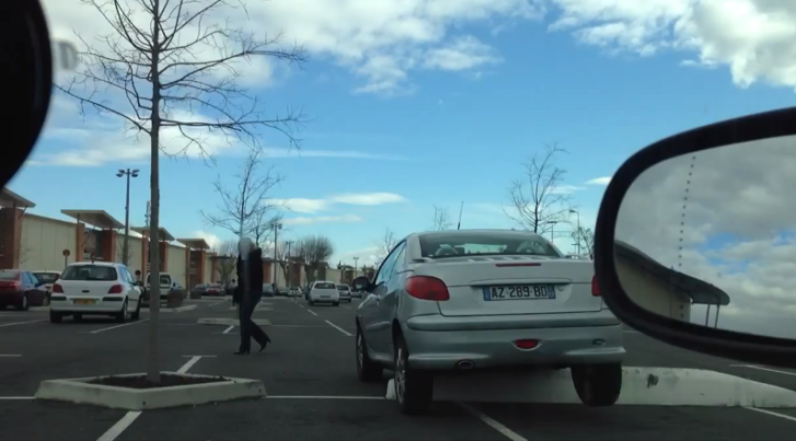Woman Fails in Car Park