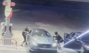 Woman Jumps Through Car Window to Prevent Slider Thief from Taking Her Mercedes