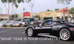 Woman Mistakes Porsche 918 Spyder for Corvette, Asks Owner the Wrong Question