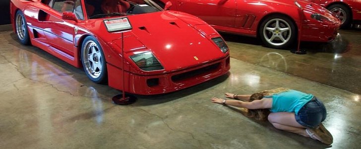 Woman Worships Ferrari F40
