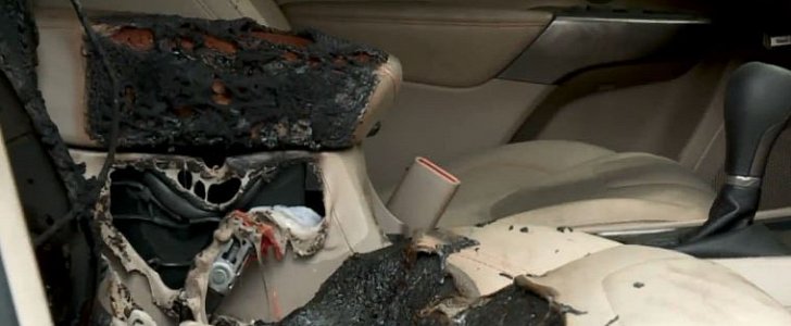 Jeep Cherokee interior destroyed by exploding iPhone battery bought off Amazon