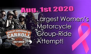 Women Ride Harley-Davidsons for New World Record – And a Good Cause