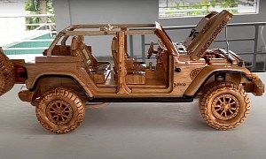 Wooden Block Turns to Jeep Wrangler 392 in 540 Seconds, It's the Perfect Size for Barbie