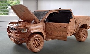Wooden Version of the 2021 RAM 1500 TRX Nails The Toughness of the Pickup Truck