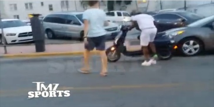 Adrien Broner is Really Bad at Driving a Scooter
