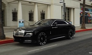 "World's First" Modified Rolls-Royce Spectre Runs Silently on Matching 26 Inchers