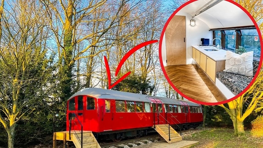 Mind The Gap glamping unit is a '38 London Underground carriage upcycled into a tiny home