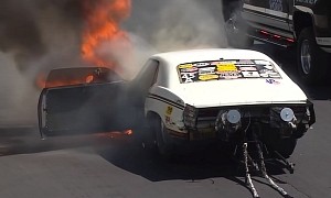 World's Quickest Chevy Camaro Catches Fire on the Drag Strip