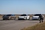 World's Quickest Electric Sedans Race on the Dragstrip, 3,000 HP on Tap Go to Waste