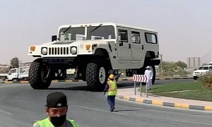 World’s Biggest Moving Hummer, the Hummer H1 X3, Goes for a Short But Exciting Drive