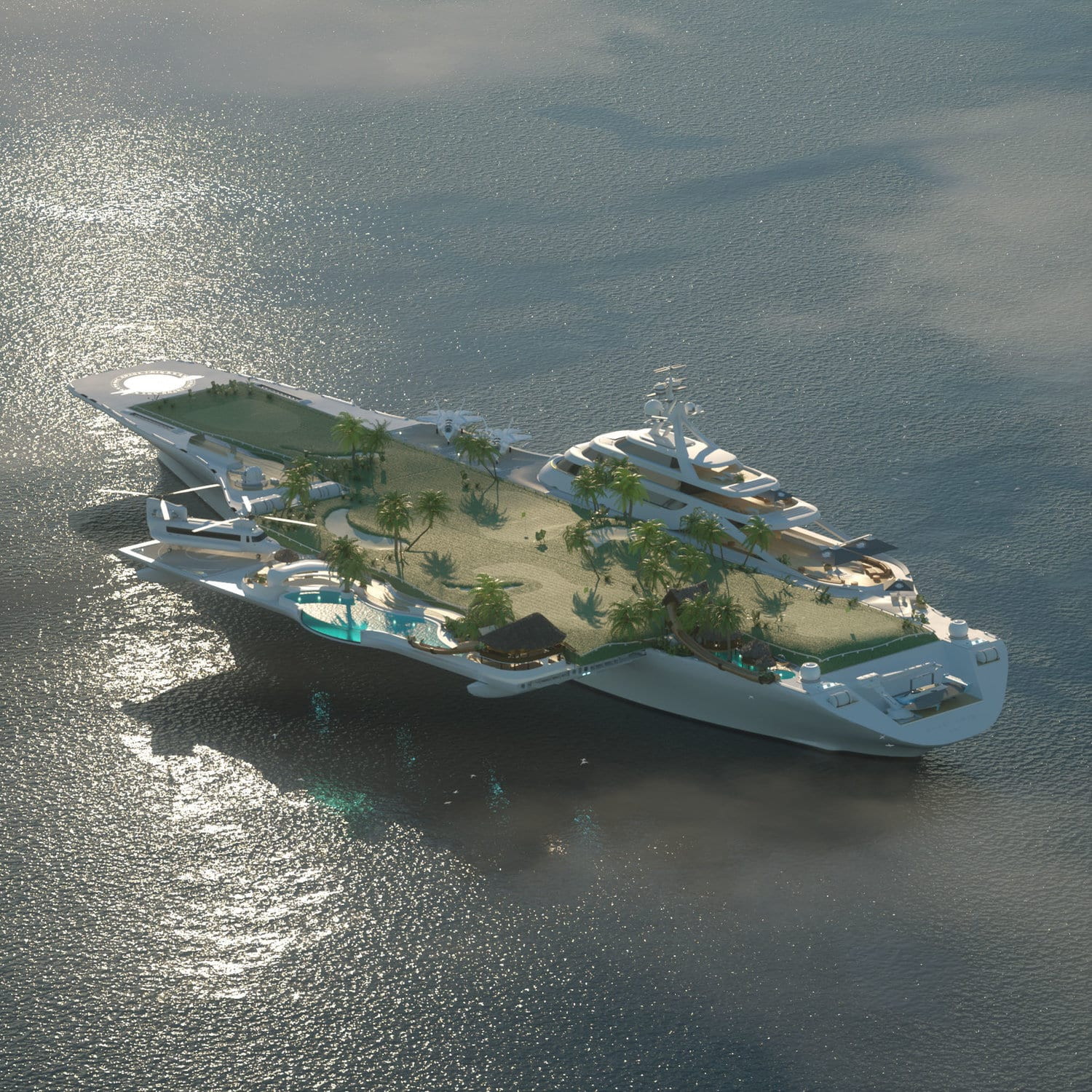aircraft carrier turned into yacht