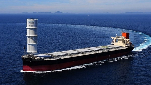 Shofu Maru is a Japanese coal carrier that partly uses wind power for green shipping