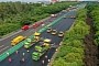World’s Largest Unmanned Road Construction Fleet Operates on Busy Highway in China
