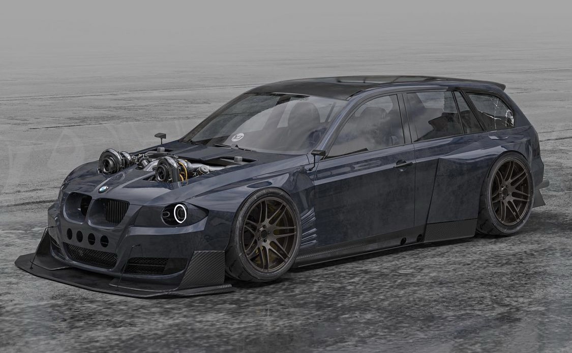World's Sickest Widebody E91 BMW 3-Series Wagon Exists Only in the Matrix -  autoevolution