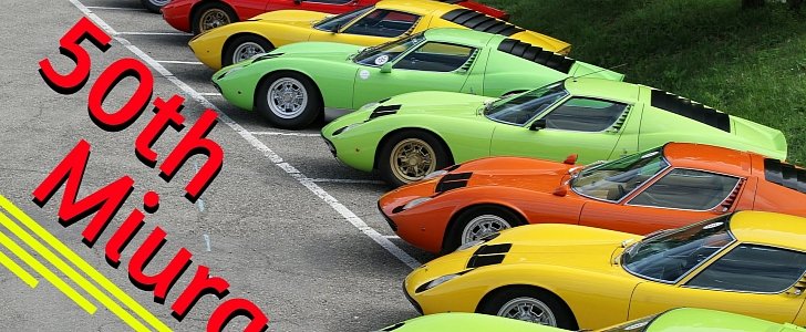 Wow, There Are a Lot of Lamborghini Miuras at the 50th Anniversary Gathering!