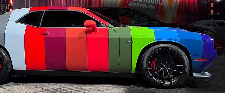 Wrap the Fancy 2023 Hi-Impact Colors on a Dodge Challenger Right