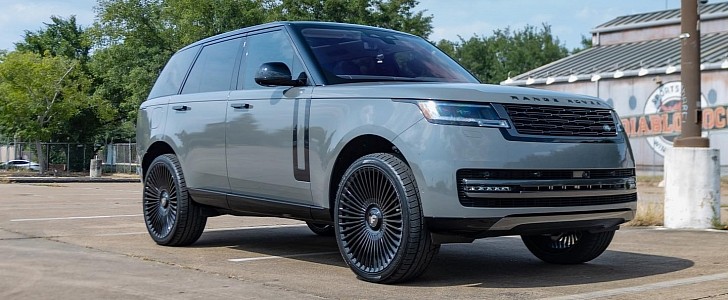 Wrapped 2022 Range Rover sitting on Forgiato 24s by Auto Suite Customs