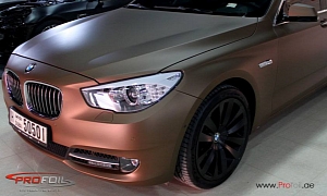 Wrapped BMW 5 Series GT Looks Like a Huge Bar of Chocolate