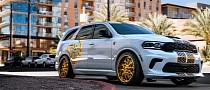 Wrapped Dodge Durango “HellKat” Looks Like a Golden Kitty but It's a Busy Bee