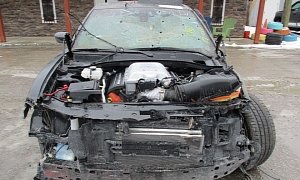 Wrecked Dodge Charger Hellcat Shows Up For Sale, Is Full of Bullet Holes
