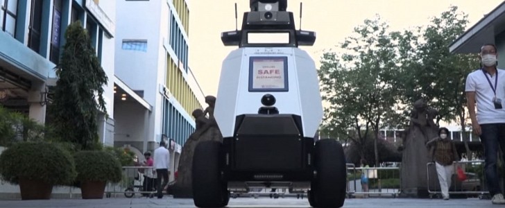 Xavier is a robot that patrols the streets of Singapore to curb undesirable social behavior