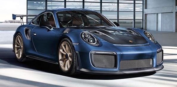 Yachting Blue Metallic Porsche 911 GT2 RS with Espresso Cabin Shows