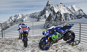 Yamaha Takes the MotoGP Bikes on the Top of Mont Blanc, Sponsors the VR46 Riders