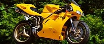 Yellow 2000 Ducati 748 Is a Stunner by Definition, Exhales Through Akrapovic Silencers