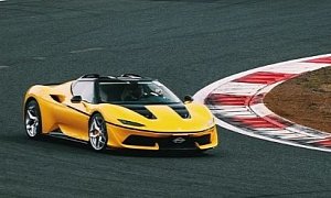Yellow Ferrari J50 Spotted On the Track, Shows Standout Spec
