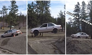 Yes, a Toyota Corolla E100 Can Do a Reverse Ramp Jump and Not Lose Any Bolts