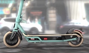 YES E-Scooter Is Chic in a Retro Way, Has a Round Headlight and a Floating Wooden Deck