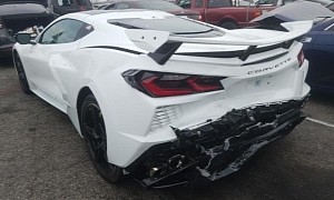 Yet Another Crashed C8 Corvette Shows Up on Copart, Shows 871 Miles on the Clock
