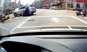 Yet Another Speeding Scooter Crashing into a Lexus