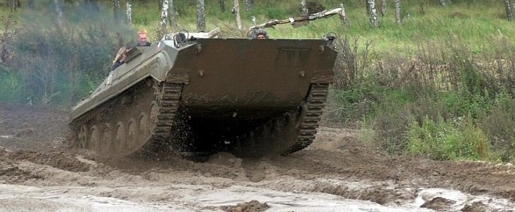The tank play ground is located in a remote area next to Berlin