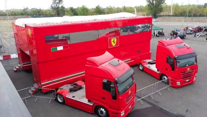 Ferrari F1 team race trailers