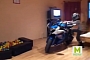 Young Girl Revving Up a Suzuki GSX Indoors: Cool or Fool?