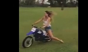 Young (Silly) Girl Wrecks Her Pretty Smile in Hard Bike Crash
