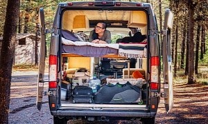 Young Woman’s Off-Grid Adventure Companion Is a Rugged Ski Cabin on Wheels