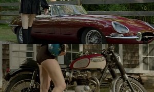 Your Jaw Will Drop Watching This: Jaguar E-Type, Triumph and Biker Chicks