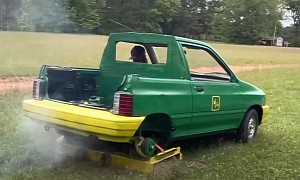 Guy Converts Ford Festiva Into a Lawn Mower, Keeps You Cool and Comfortable