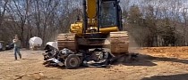 YouTuber Destroys His Friend's Toyota With an Excavator, Immediately Makes Up for It